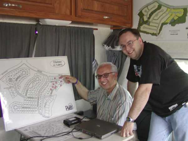 Phil Patrick put sold sticker on map