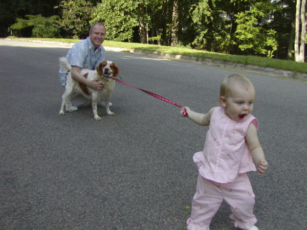 pulling dog leash tightly